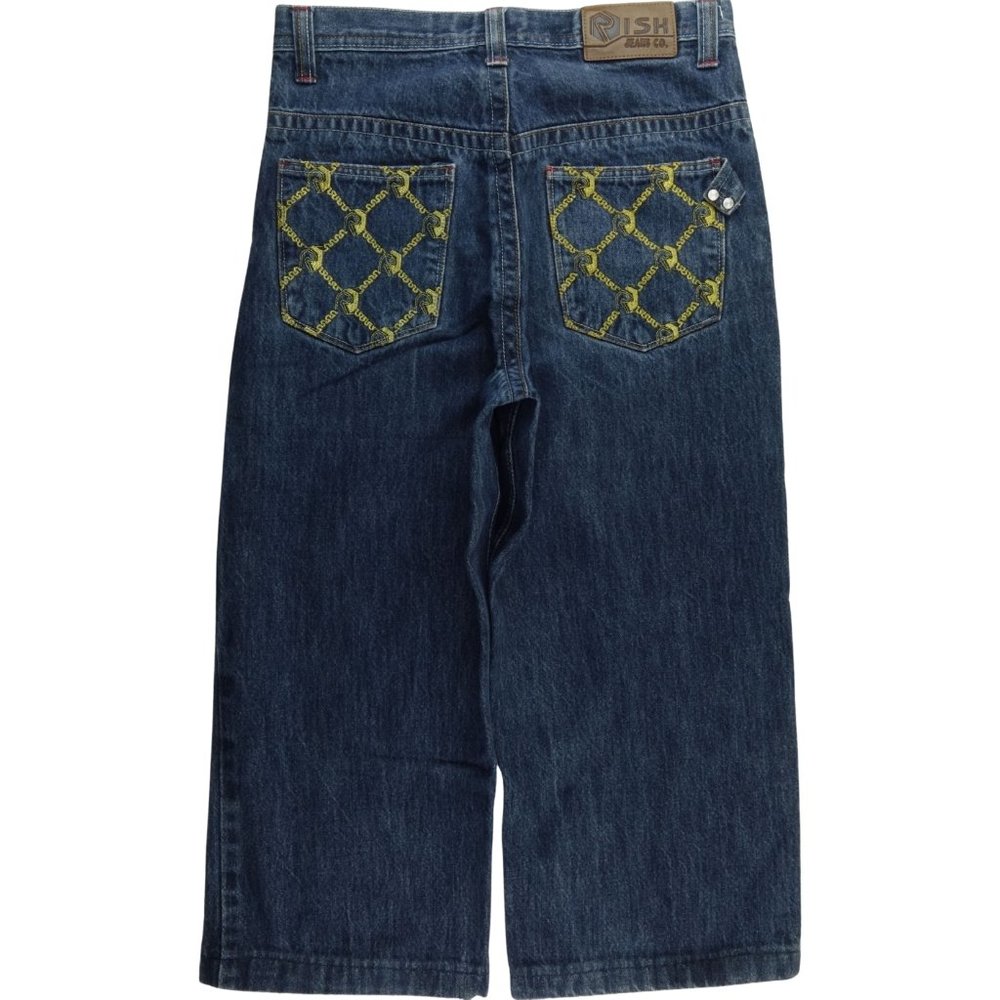 Risk Jeans 20 Boys Short Gold Stitching Blue C327P